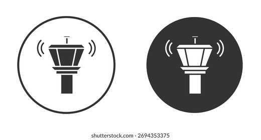Control Tower icon. Simple vector illustration. Silhouette Icon Set.