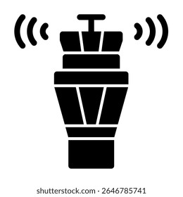 Control tower icon solid style illustration