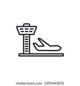 control tower icon. vector.Editable stroke.linear style sign for use web design,logo.Symbol illustration.