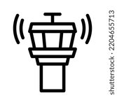 control tower line icon illustration vector graphic