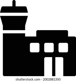 torre de control con fondo blanco.símbolo de arquitecto.glifo icono plano.