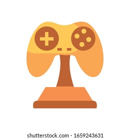 control trophy line style icon design, videogame play leisure gaming technology entertainment obsession digital and lifestyle theme Vector illustration