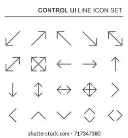 Control UI Pixel Perfect Vector Thin Line Arrows Icons 96x96 for Web Graphics and Apps. Simple Minimal Pictogram.