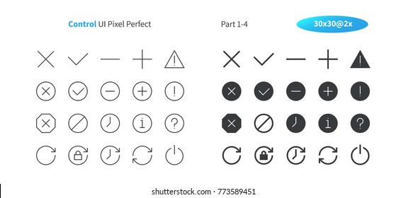 Control UI Pixel Perfect Well-crafted Vector Thin Line And Solid Icons 30 2x Grid for Web Graphics and Apps. Simple Minimal Pictogram Part 1-4