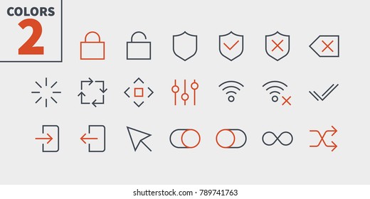Control UI Pixel Perfect Well-crafted Vector Thin Line Icons 48x48 Ready for 24x24 Grid for Web Graphics and Apps with Editable Stroke. Simple Minimal Pictogram Part 3-4