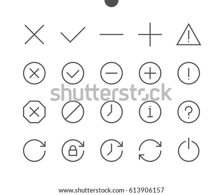 Control UI Pixel Perfect Well-crafted Vector Thin Line Icons 48x48 Ready for 24x24 Grid for Web Graphics and Apps with Editable Stroke. Simple Minimal Pictogram Part 1-4