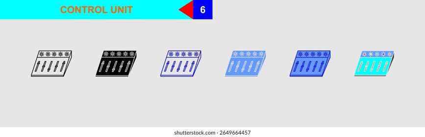 Control Unit Electronic Icon Set