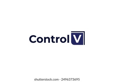 Control V logo design vector illustration.