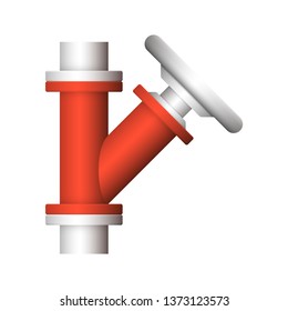 Control valve and pipe icon. Include flange fitting for connect to pipeline. Using in industry plant and factory to flow control of liquid or gas i.e. water, wastewater, oil, petrol and natural gas.