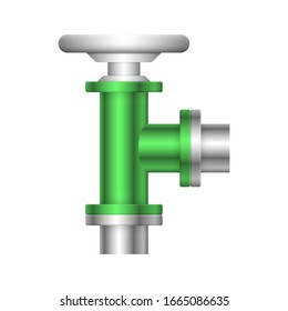 Control valve and pipe icon. Include flange fitting for connect to pipeline. Using in industry plant and factory to flow control of liquid or gas i.e. water, wastewater, oil, petrol and natural gas.