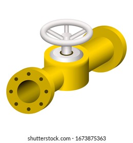 Control valve and pipe icon. Include flange fitting for connect to pipeline. Using in industry plant and factory to flow control of liquid or gas i.e. water, wastewater, oil, petrol and natural gas.