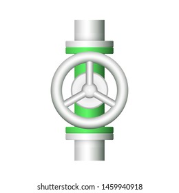 Control valve and pipeline icon. Use in industry plant and factory to flow control of fluid or gas i.e. crude, oil, natural gas, sewage, water, wastewater. Also use in plumbing, supply and irrigation.
