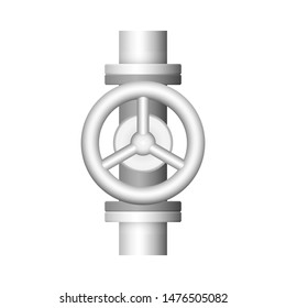 Control valve and pipeline icon. Use in industry plant and factory to flow control of fluid or gas i.e. crude, oil, natural gas, sewage, water, wastewater. Also use in plumbing, supply and irrigation.