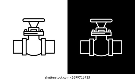 Control Valve White Icon Set Design