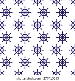 Control wheel in blue and white seamless pattern,vector illustration.