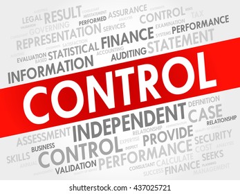 CONTROL word cloud collage, business concept background