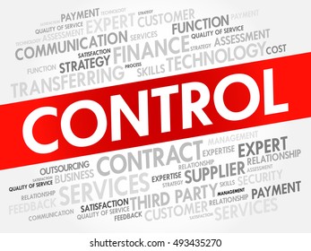 CONTROL word cloud collage, business concept background