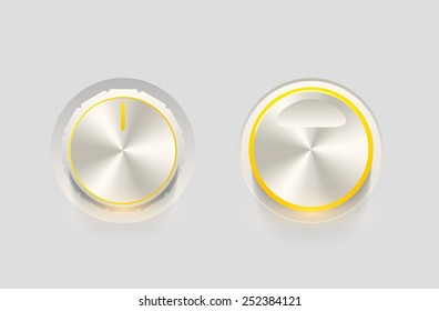 Control yellow knobs set, UI series design.