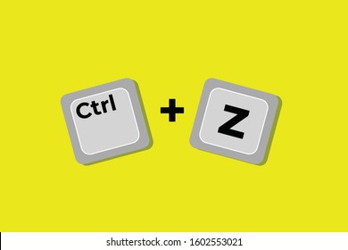 Control Z Button flat design graphic vector 