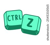 control z keyboard flat vector illustration
