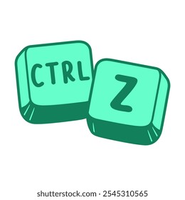 control z keyboard flat vector illustration