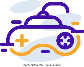 Icono de tecnología de control con estilo de contorno morado anaranjado. Concepto, digital, datos, abstracto, red, internet, tecnología. Ilustración vectorial