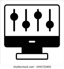 Regler-Schwarzweiß-Symbol - Modernste Illustration