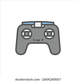 Controller filled outline icon, controller color line illustration
