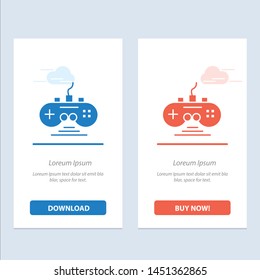 Controller, Game, Game Controller, Gamepad  Blue and Red Download and Buy Now web Widget Card Template