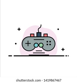 Controller, Game, Game Controller, Gamepad Business Logo Template. Flat Color