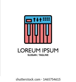Controller, Hardware, Keyboard, Midi, Music Business Logo Template. Flat Color. Vector Icon Template background