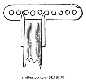 Controller has a single row of holes, vintage engraved illustration. Industrial encyclopedia E.-O. Lami - 1875.
