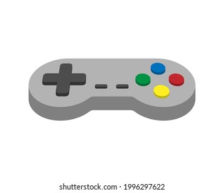 Controller icon. Console gamepad symbol. Play and gaming control sign. Old vintage arcade video game logo. Vector illustration image.