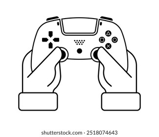 Controller icon. Gaming icon. Linear style. Vector icon.