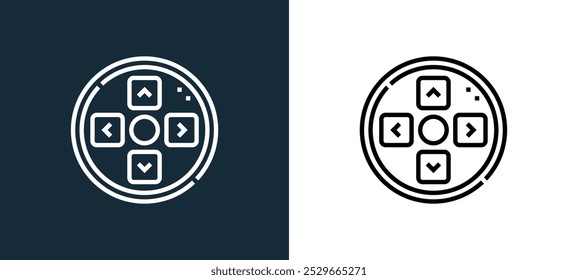 controller icon isolated on white and black colors. controller outline linear vector icon from online game collection for mobile apps, web and ui.