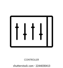 controller icon. Line Art Style Design Isolated On White Background