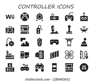  controller icon set. 30 filled controller icons. Simple modern icons about  - Wii, Xbox, Toy, Gamepad, Remote control, Playstation, Arcade game, Controller, Joystick, Drone, Tetris