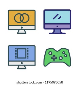 controller icon set. vector set about monitor and game controller icons set.