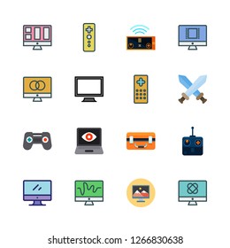 controller icon set. vector set about game, gaming, monitor and game controller icons set.