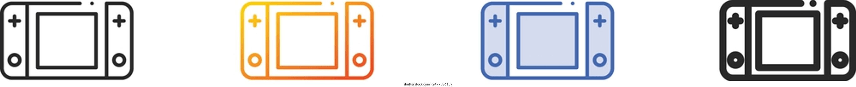 controller icon.Thin Linear, Gradient, Blue Stroke and bold Style Design Isolated On White Background