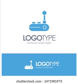 Controller, Joy Pad, Joy Stick, Joy pad Blue Solid Logo with place for tagline