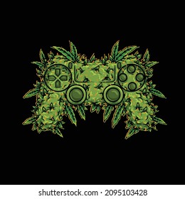 controlador joystick weed cannabis bud nug flor marihuana para el monstruo del juego