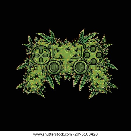 controller joystick weed cannabis bud nug flower marijuana for game monster
