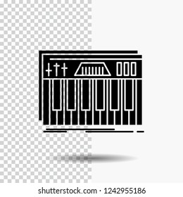 Controller, keyboard, keys, midi, sound Glyph Icon on Transparent Background. Black Icon