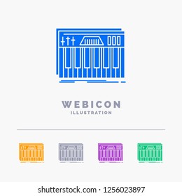 Controller, keyboard, keys, midi, sound 5 Color Glyph Web Icon Template isolated on white. Vector illustration