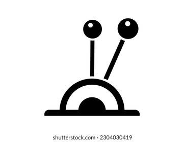 Palanca del controlador. Ilustración simple en blanco y negro.
