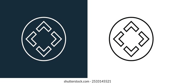 controller pad icon isolated on white and black colors. controller pad outline linear vector icon from arrow collection for mobile apps, web and ui.