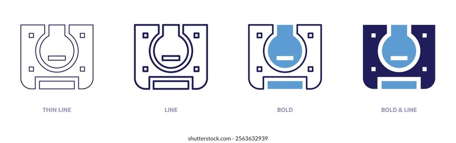 Controller support icon in 4 different styles. Thin Line, Line, Bold, and Bold Line. Duotone style. Editable stroke.