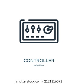 controller thin line icon. technology, computer linear icons from industry concept isolated outline sign. Vector illustration symbol element for web design and apps.