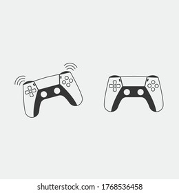 controller vector icon video games icon with haptic feedback vibration